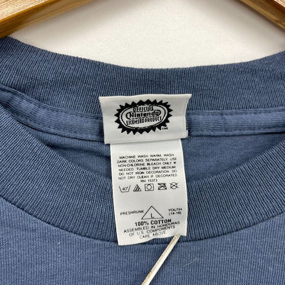 Pokemon T-Shirt Vintage 1999 Youth Size L Blue Graphic Print Double Sided Cotton - Picture 6 of 12